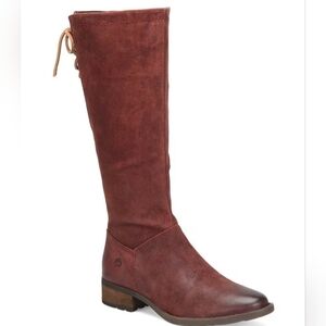 Born Hayden Distressed Suede Leather Side Zip Tall Boots